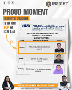 CS Executive All india Ranker ICSI post